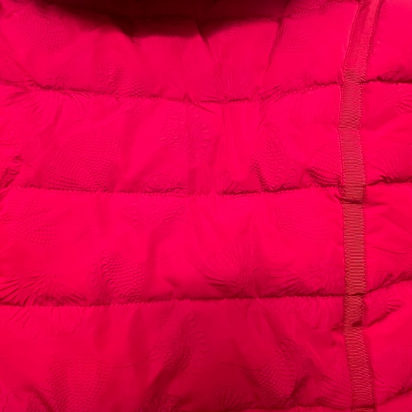 Desigual Red Patterned Puffy Winter Jacket Size S - Picture 2 of 6